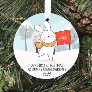 Personalised First Christmas As Grandparents Decoration, Baby Bump's First Xmas, Christmas Keepsake Bauble, Christmas Gifts for Grandparents