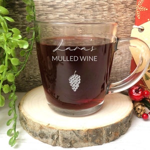 Personalised Mulled Wine Glass Mug, Name Mug, Christmas Punch, Christmas Gifts, Mulled Wine, Christmas Drink