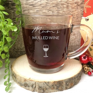 Personalised Mulled Wine Glass Mug, Name Mug, Christmas Punch, Christmas Gifts, Mulled Wine, Christmas Drink