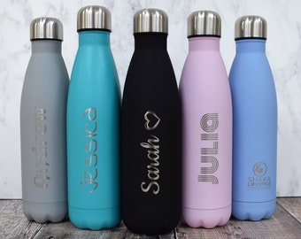 Personalised Water Bottle ENGRAVED - Gym Bottle, Reusable Bottle, Insulated Hot/Cold Flask