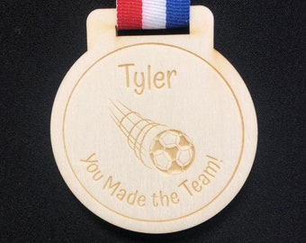 Personalised Engraved Football Wooden Medal | Football Medal | Medals for kids | Eco-friendly Medal | Childrens Party Gift | Childrens Medal