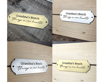 Plaques de banc personnalisées, Plaques commémoratives, Plaque commémorative tous temps, Anniversaire, Commémoration, Plaque pour animaux de compagnie, Plaque de jardin - Toujours