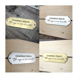 Gepersonaliseerde Bench Plaques, Remembrance Plaques, All Weather Memorial Plaque, Jubileum, Herdenking, Pet Plaque, Garden Plaque - Altijd