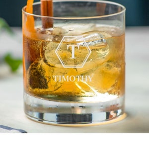 Personalised Whisky Glass | Engraved Name Initial Whiskey Glass | Gifts For Him | Birthday Gift | Best Man Gift | Tumbler Glass