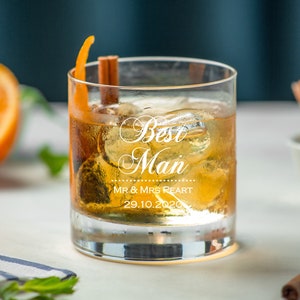 Personalised Whiskey Glass, Engraved Glass, Rocks Glasses, Groomsmen glasses, Etched glass, Personalised Whisky, Best Man Gifts