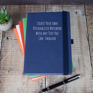 Personalised A5 Notebook -  Personalised Gifts, Journal, Notebook A5 , Notebook Planner - Any Text