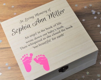 Printed, Personalised Remembrance Keepsake Box - In Memory, Memorial Box, Keepsake Boxes, Remembrance Gifts, Infant Loss Memory Box