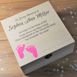 Printed, Personalised Remembrance Keepsake Box - In Memory, Memorial Box, Keepsake Boxes, Remembrance Gifts, Infant Loss Memory Box