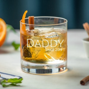 Personalised Whisky Glass - Engraved Whiskey Glasses Personalized Old Fashioned Drinking Glasses - Dad Gift, Grandad Gift - Best Man, Usher