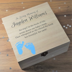 Printed, Personalised Remembrance Keepsake Box - In Memory, Memorial Box, Keepsake Boxes, Remembrance Gifts, Infant Loss Memory Box
