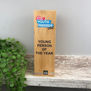 Personalised Bamboo Wood Large Block Award Corporate Trophy Award Company Awards Ceremony, Wooden Trophy, Sports Trophies, Full Colour Print