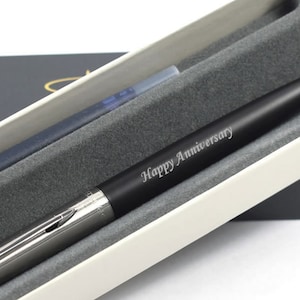 Engraved FOUNTAIN PEN Parker Jotter &#39;Bond Street&#39; Black Personalised Pen - Parker Pen, Engraved Fountain Pen, Wedding Gift, Birthday