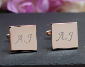 ORO rosa personalizzato inciso iniziale piazza Gemelli - matrimonio e regalo di compleanno - personalizzata incisa scatola regalo disponibile