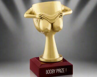 Trofeo Booby Prize personalizado, regalo de broma para adultos, grabado gratuito, trofeo Booby Prize personalizado dorado.