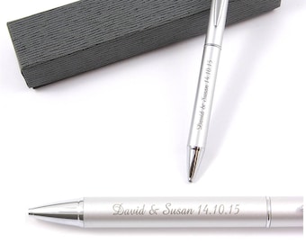 Personalised Pen, Engraved Pen - Engraved Silver Ballpoint Pen, Great Graduation, Wedding Gift, Birthday Gift, Christmas Gift (MAG1)