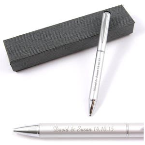 Gepersonaliseerde pen, gegraveerde pen - gegraveerde zilveren balpen, geweldig afstuderen, huwelijkscadeau, verjaardagscadeau, kerstcadeau (MAG1)