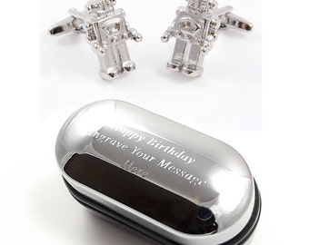 Star Trek inspired fine pure 999 silver USS Enterprise Cufflinks