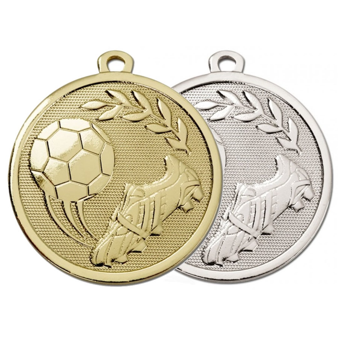 Engraved Football Medals Award Complete With Medal Ribbon Gold or