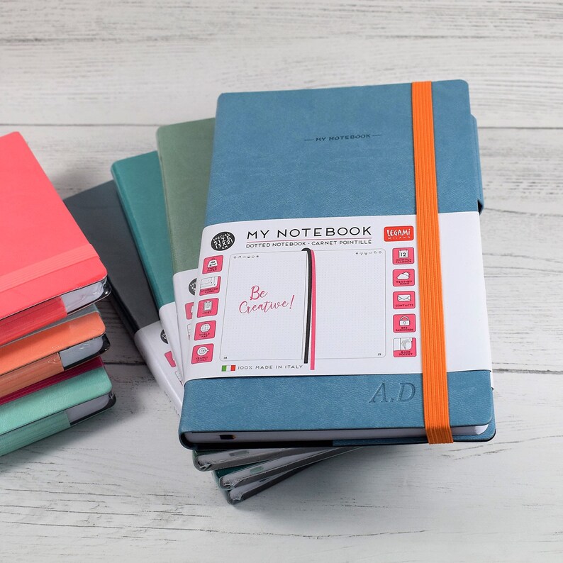 Personalised Embossed Dotted Notebook Bullet Journal Etsy