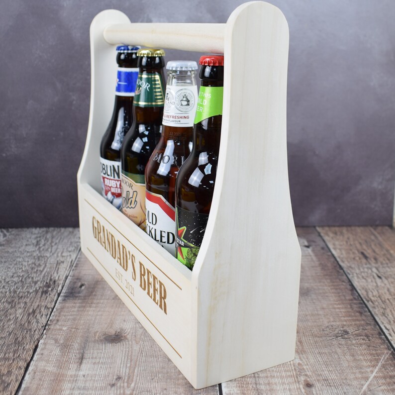Personalised Beer Caddy Wooden Beer Crate Engraved Etsy UK