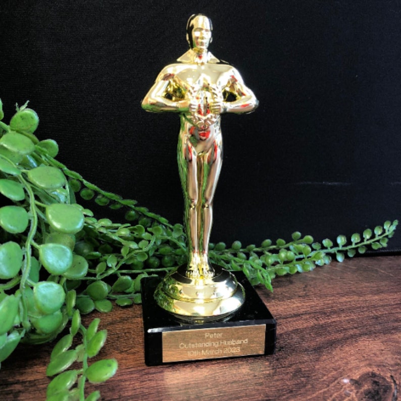 Personalised Engraved Achievement Gold Figure Award Trophy FREE ENGRAVING Office Christmas Party Secret Santa Award Trophies Corporate Award image 2