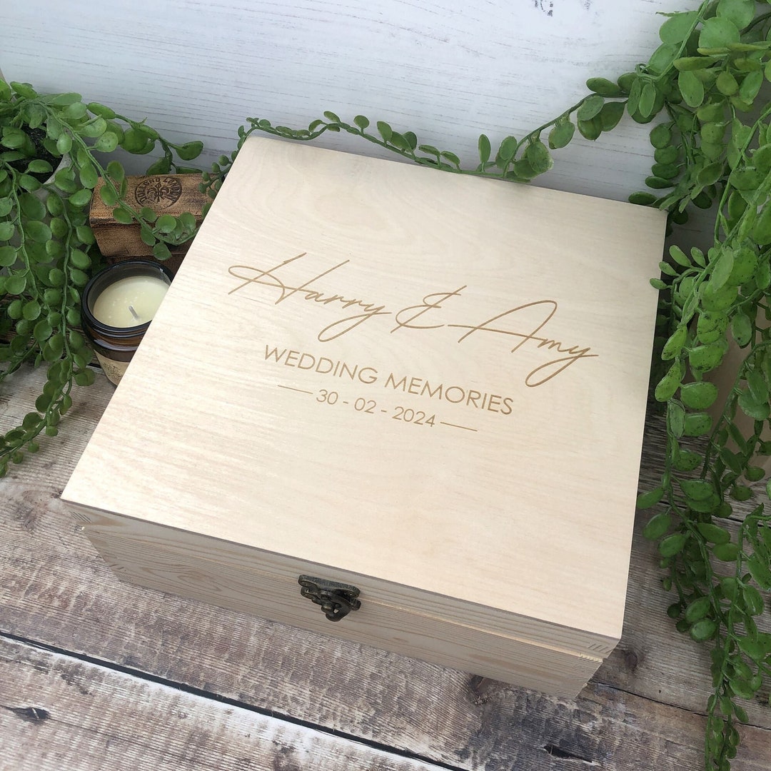 Engraved Wedding Memory Box – Personalized Keepsake Gift - Etsy