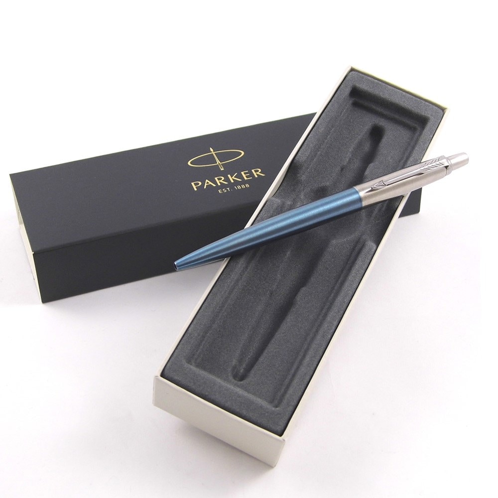 Personalised Engraved Premium Parker Jotter Stainless Steel Ballpoint Pen With Blue Ink In A - Foto 12