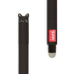 Stylo gel effaçable Legami Black Cat - Encre noire - Stylo chat, Stylo chat noir, Stylo Halloween, Amoureux des chats, Stylo gel effaçable Papeterie