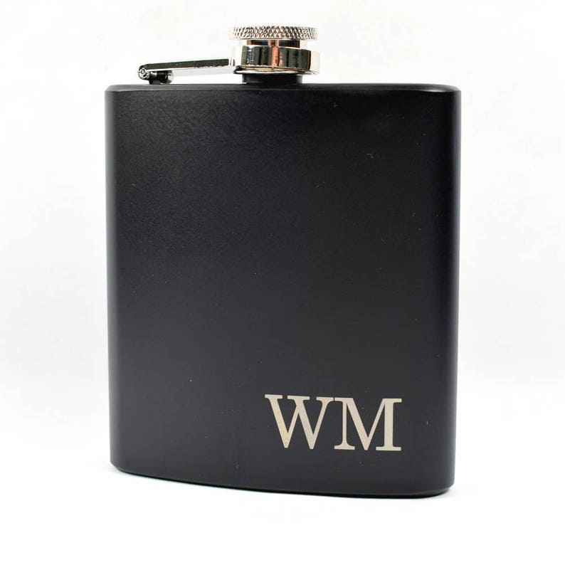 Bespoke Laserengraved Black Wedding Initials Hip Flasks Etsy UK