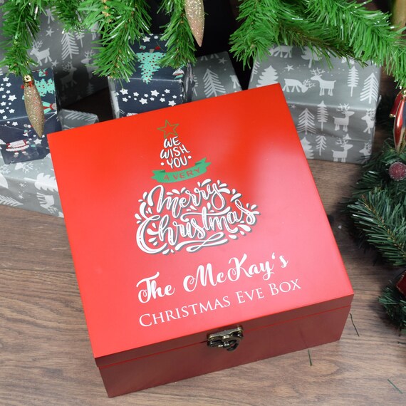 Download Free Christmas Eve Box Personalised With Any Name Printed Wooden Etsy SVG DXF Cut File