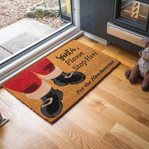 Personalised Doormat, Santa Clause Welcome Mat, Custom Doormat, Personalized Doormat, Welcome Door Mat, Christmas Doormat