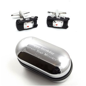 NYPD American Police Car Cufflinks & Engraved Gift Box (X2AJ204) - Novelty Cufflinks, Personalised Cufflinks Box
