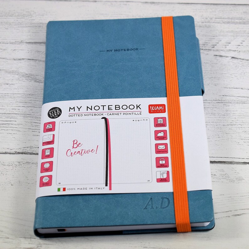 Personalised Embossed Dotted Notebook Bullet Journal Etsy
