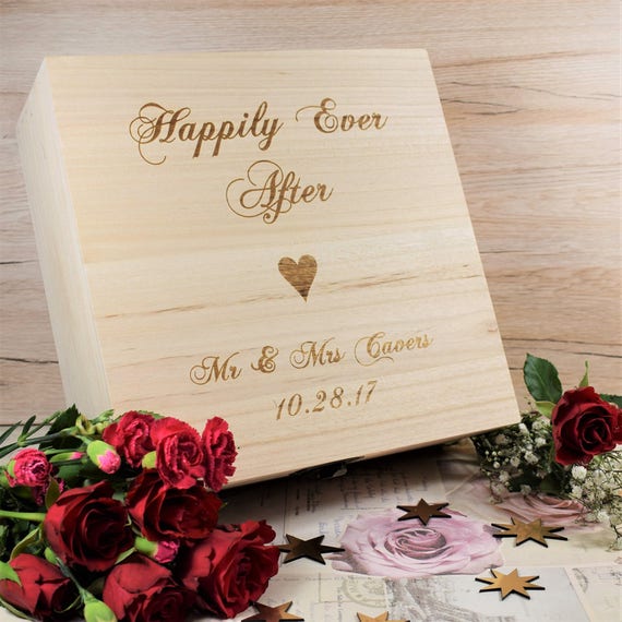 Bespoke Engraved Wedding Memories Box Happily Ever After Etsy