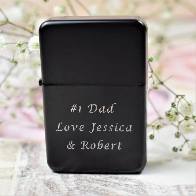 Personalised Engraved Matte Black Lighter Wedding Gifts Etsy