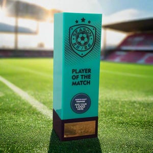 Prodigy Football Trophy, Player of the Month Football Award Season 25/26, FREE ENGRAVING, Add your own team logo, Sports Trophy Award