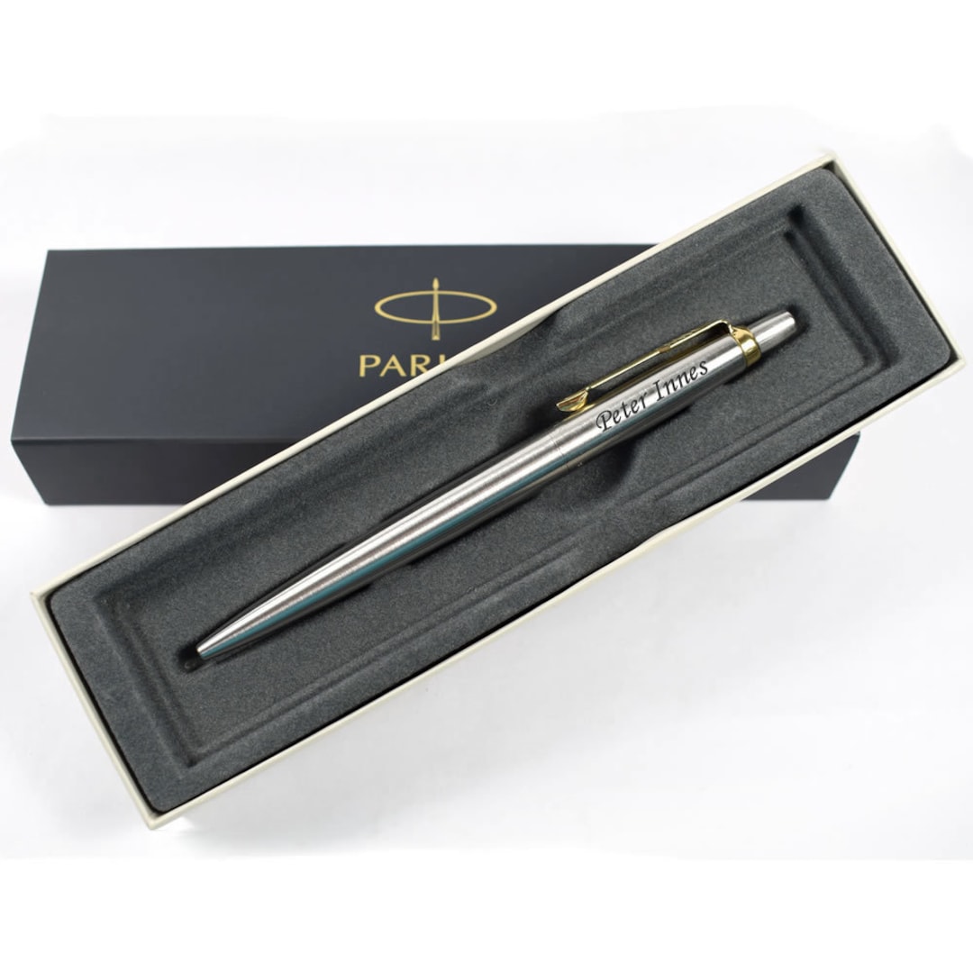 Buy Personalised Pen, Engraved Pen, Stainless Steel GOLD Trim Parker Jotter  Pen, Graduation Gift, Wedding Gift, Birthday Gift, Christmas Gift Online