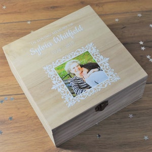 Printed, Personalised Photo Remembrance Keepsake Box - In Memory, Memorial Box, Keepsake Boxes, Remembrance Gifts