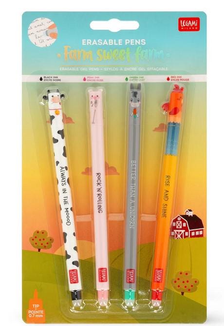 Legami Erasable Gel Pen, Ball On The End To Remove Ink Without Consuming EP0018