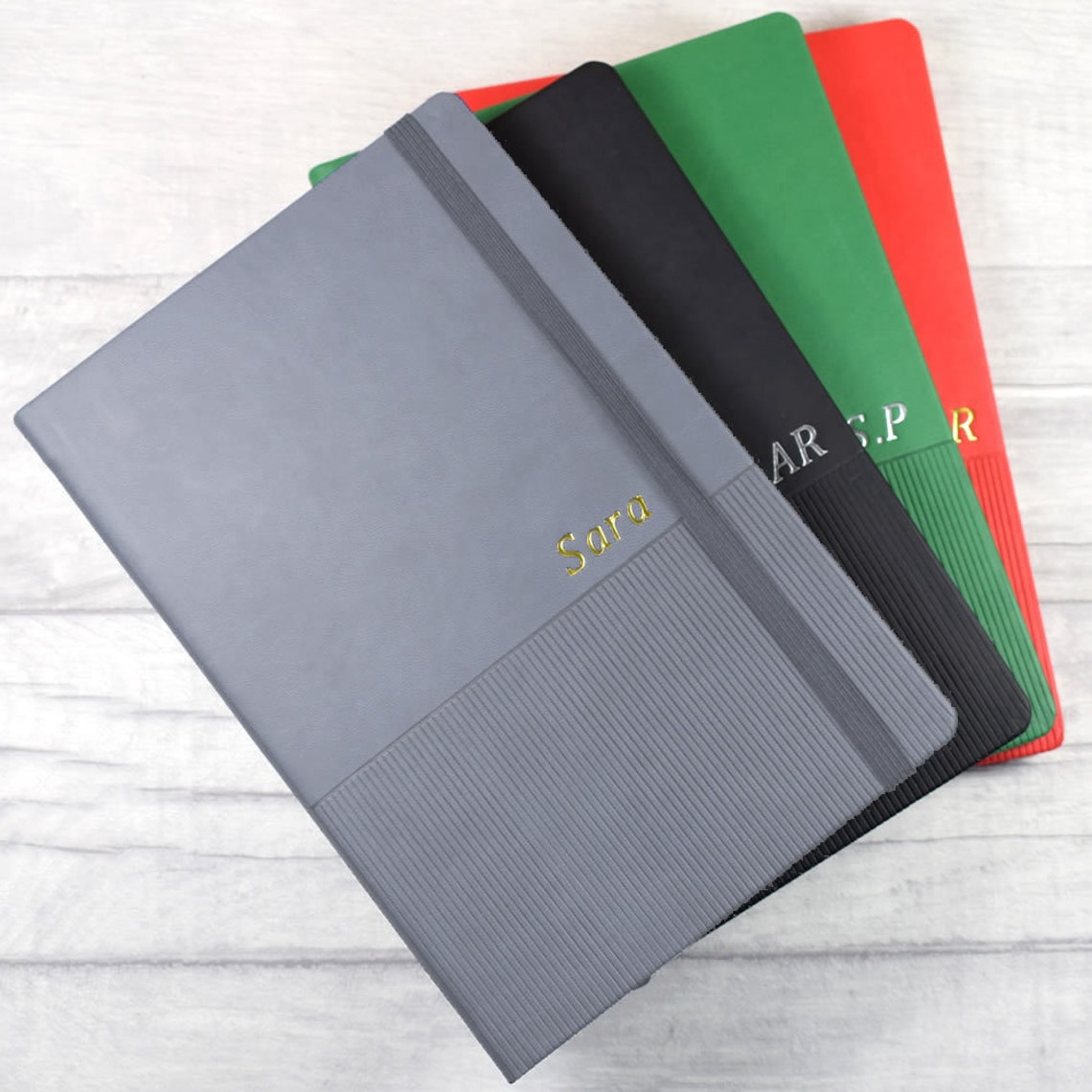 Personalised Embossed Notebook Personalized Initials Etsy