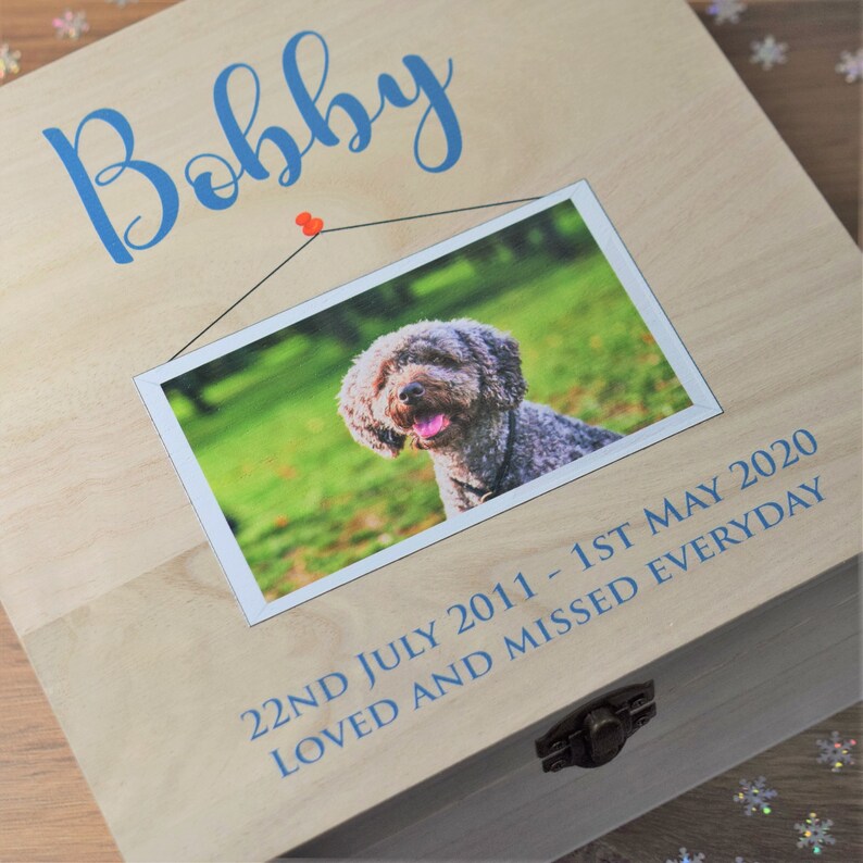 Pet Memorial Keepsake Wooden Box Bespoke Personalised Printed Etsy
