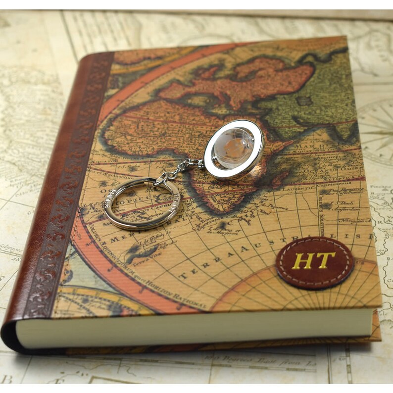 Personalised Embossed Large World Map Journal Genuine Leather Etsy UK