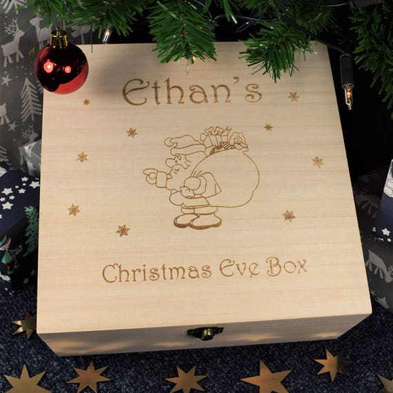 Personalised Engraved Wooden Christmas Eve Xmas Box