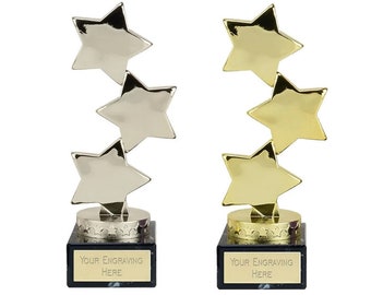 Personalised Engraved Star Trophy Award, FREE ENGRAVING, Office Christmas Party, Secret Santa, Corporate Trophys