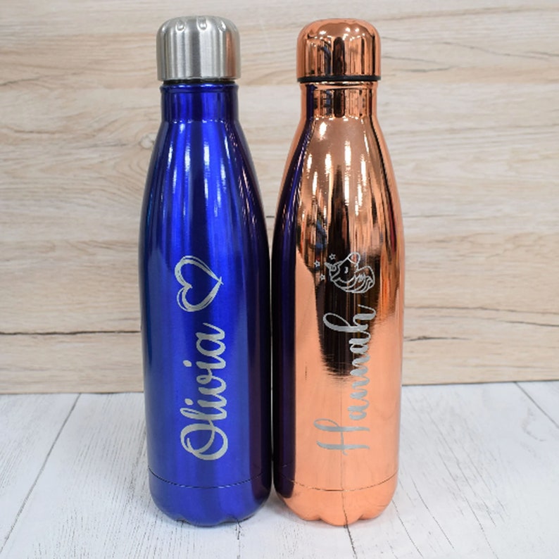 Personalised Water Bottle ENGRAVED Gym Bottle, Reusable Bottle, Insulated Hot/Cold Flask image 9