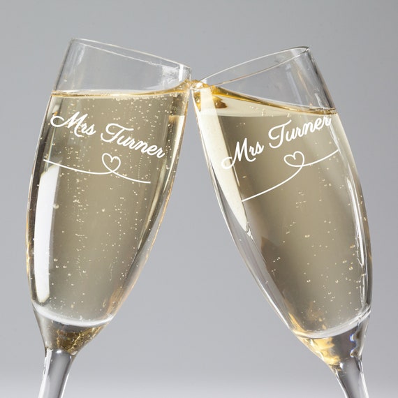 Coppia Flute Da Champagne MR & MRS Personalizzate - Set Regalo Matrimonio Sposi - Foto 3