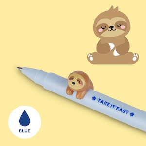 Bolígrafo de gel borrable Legami Lovely Friends Sloth - Tinta azul, Perezoso, Bolígrafo de perezoso, Bolígrafo bonito, Papelería infantil, Bolígrafo Legami Sloth, Bolígrafo de gel de tinta azul