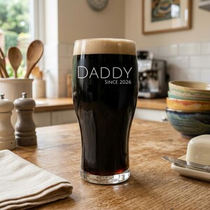 Personalised Beer Glass, Custom Beer Glass, Engraved Pint Glass, Beer Glasses, Personalized Pint Glass, Grandad Birthday Gift, New Grandad image 2