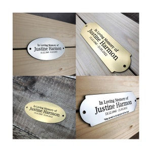 Targhe personalizzate per panchine, targhe commemorative, targhe commemorative per esterni, anniversari, commemorazioni, targhe per animali domestici, targhe per panchine da giardino