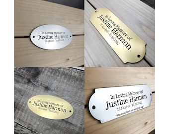 Personalised Bench Plaques, Remembrance Plaques, All Weather Memorial Plaque, Anniversary, Commemoration, Pet Plaque, Garden Bench Plaque